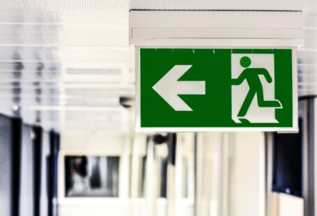 Exit Sign - Green and White Male Gender Rest Room Signage