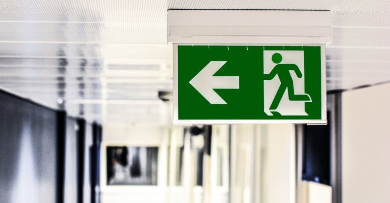 Exit Sign - Green and White Male Gender Rest Room Signage